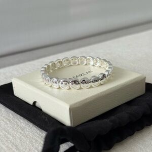 Lisa Gozlan Happy Face Bracelet – Silver & Pink CZ